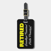 Gepensioneerd Hellow Pensioen (donker) Bagagelabel (Voorkant verticaal)