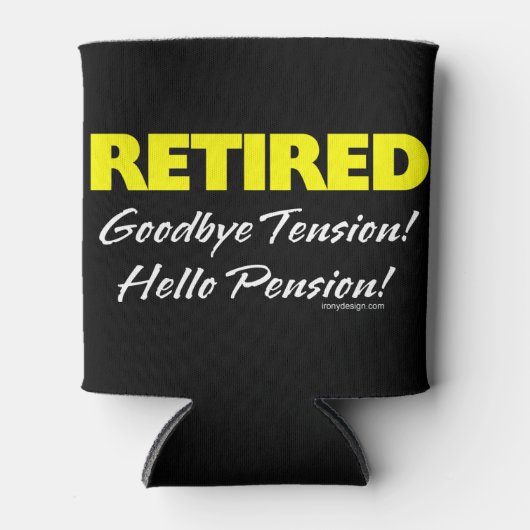 Gepensioneerd Hellow Pensioen (donker) Blikjeskoeler (Voorkant)