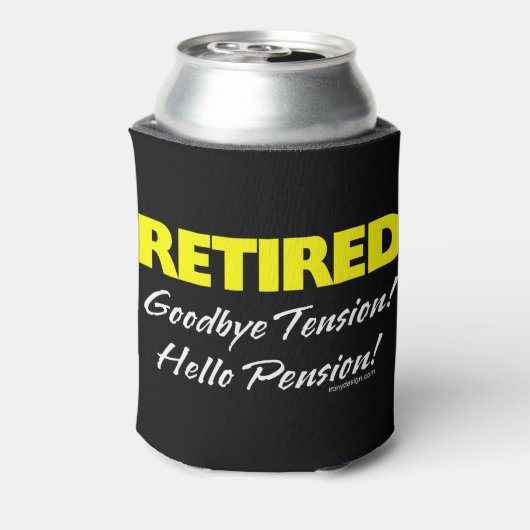 Gepensioneerd Hellow Pensioen (donker) Blikjeskoeler (Blikje Achterkant)