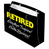 Gepensioneerd Hellow Pensioen (donker) Groot Cadeauzakje (Achterkant Gekanteld)