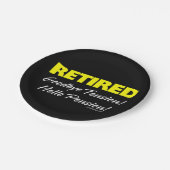 Gepensioneerd Hellow Pensioen (donker) Papieren Bordje (Gekanteld)