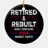 Gepensioneerd herbouwd lichaam heup knie gewricht  keramisch ornament (Achterkant)