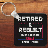 Gepensioneerd herbouwd lichaam heup knie gewricht sleutelhanger (Voorkant)