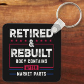 Gepensioneerd herbouwd lichaam heup knie gewricht sleutelhanger (Achterkant)