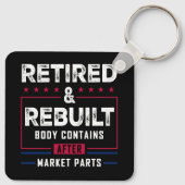 Gepensioneerd herbouwd lichaam heup knie gewricht sleutelhanger (Achterkant)