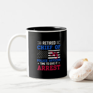 Gepensioneerd hoofd van de politie - Amerikaans-gr Tweekleurige Koffiemok
