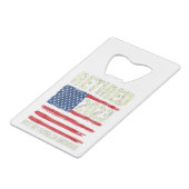 Gepensioneerd in 2023 creditkaart flessenopener (Achterkant Gekanteld)