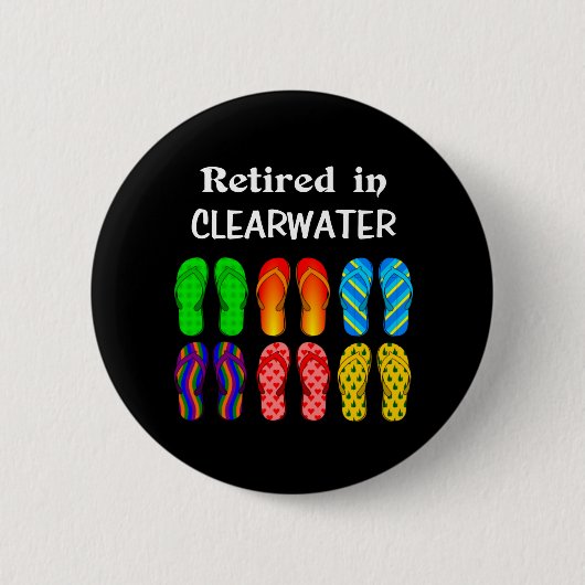 Gepensioneerd in Clearwater Ronde Button 5,7 Cm (Voorkant)