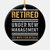 Gepensioneerd in verband met de nieuwe managementf keramisch ornament (Achterkant)