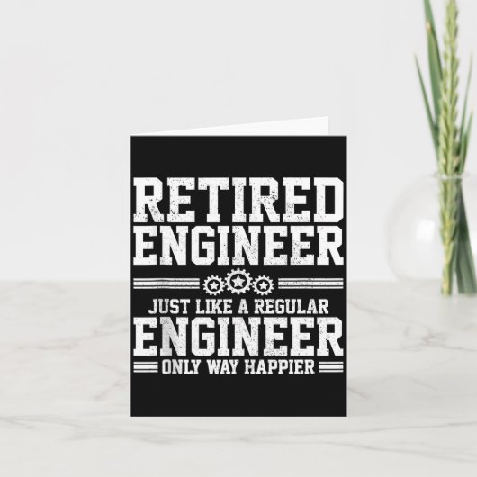 Gepensioneerd ingenieur engineering grappige uitsp kaart (Voorkant)