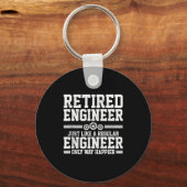 Gepensioneerd ingenieur engineering grappige uitsp sleutelhanger (Voorkant)