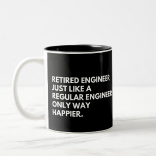 Gepensioneerd Ingenieur Grappige Werk Pensioen Uit Tweekleurige Koffiemok