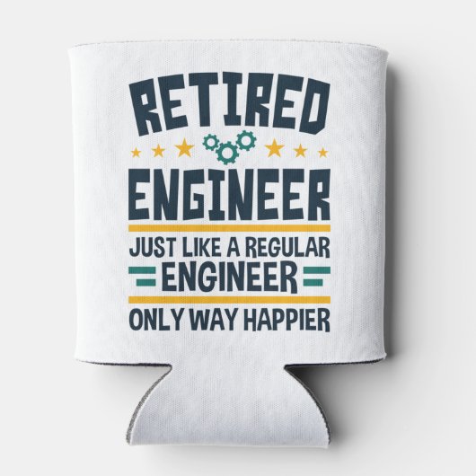 Gepensioneerd ingenieur Ingenieurs Verouderde Gelu Blikjeskoeler (Achterkant)