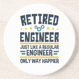 Gepensioneerd ingenieur Ingenieurs Verouderde Gelu Zandsteen Onderzetter