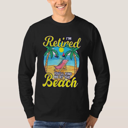 Gepensioneerd Je vindt me op de strand - Zonnestoe T-shirt (Voorkant)