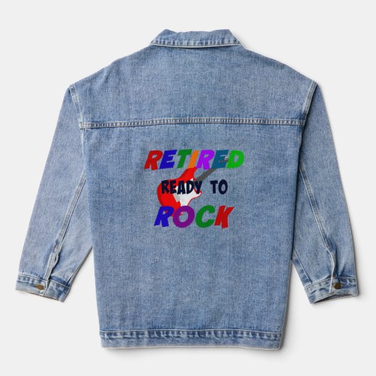 Gepensioneerd-Klaar aan Rock Denim Jacket (Achterkant)
