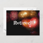 Gepensioneerd! Kleurrijke Fireworks-weergave. Briefkaart (Voorkant / Achterkant)