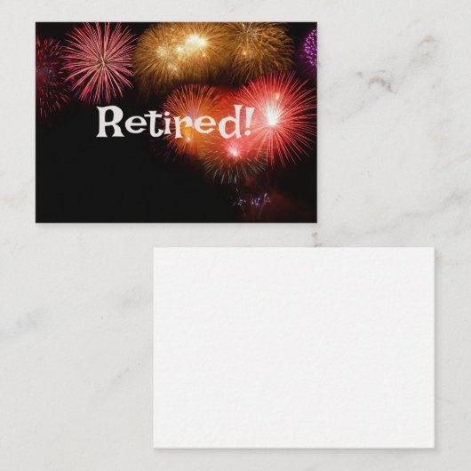 Gepensioneerd! Kleurrijke Fireworks-weergave. Notitiekaartje (Voorkant / Achterkant)