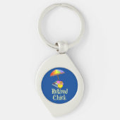 Gepensioneerd kuiken, decoratief ontwerp, sleutelhanger (Voorkant)