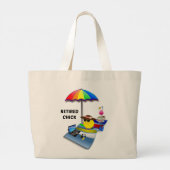 Gepensioneerd Kuiken Grote Tote Bag (Achterkant)