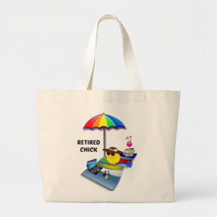 Gepensioneerd Kuiken Grote Tote Bag