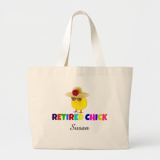 Gepensioneerd kuiken, zo schattig. Pas aan met je Grote Tote Bag (Voorkant)