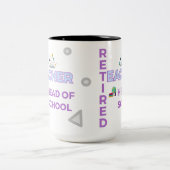 Gepensioneerd leraar Hoofd van School Pensioen TWE Tweekleurige Koffiemok (Center)