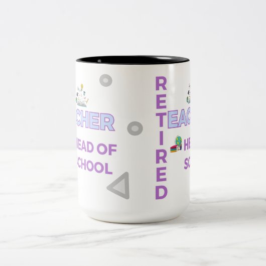 Gepensioneerd leraar Hoofd van School Pensioen TWE Tweekleurige Koffiemok (Center)