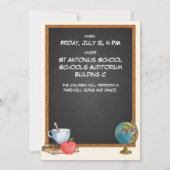 Gepensioneerd leraar schoolbord afscheidsfeest kaart (Achterkant)