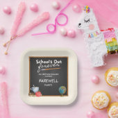 Gepensioneerd leraar schoolbord afscheidsfeest papieren bordje (Feest)