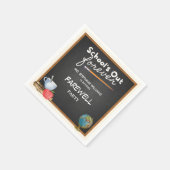 Gepensioneerd leraar schoolbord afscheidsfeest servet (Hoek)