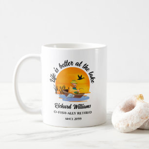 Gepensioneerd leven is beter bij het meer Gevist g Koffiemok