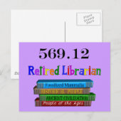 Gepensioneerd Librarian 569.0 (Dewey Decimal Syste Briefkaart (Voorkant / Achterkant)