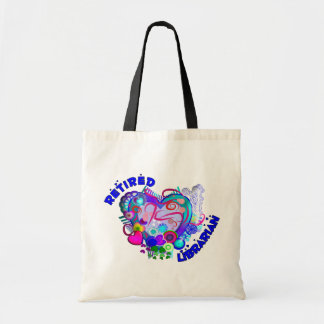 Gepensioneerd Librarian Artsy Retro Blue Heart Tote Bag