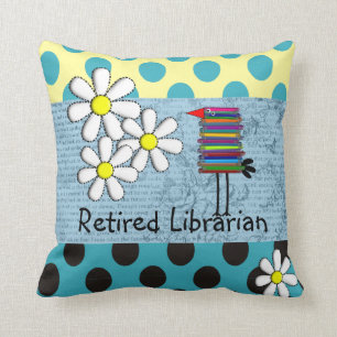 Gepensioneerd Librarian Book Bird PIllow II Kussen