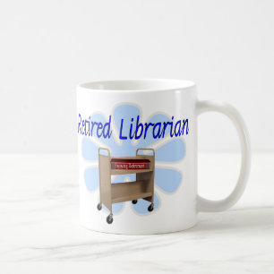 gepensioneerd Librarian Book Cart Design Koffiemok