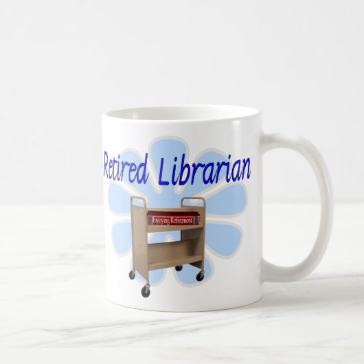 gepensioneerd Librarian Book Cart Design Koffiemok (Rechts)