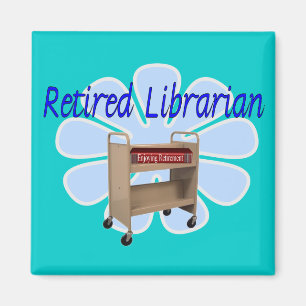 gepensioneerd Librarian Book Cart Design Magneet