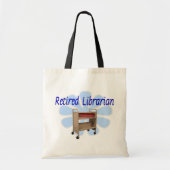 gepensioneerd Librarian Book Cart Design Tote Bag (Voorkant)
