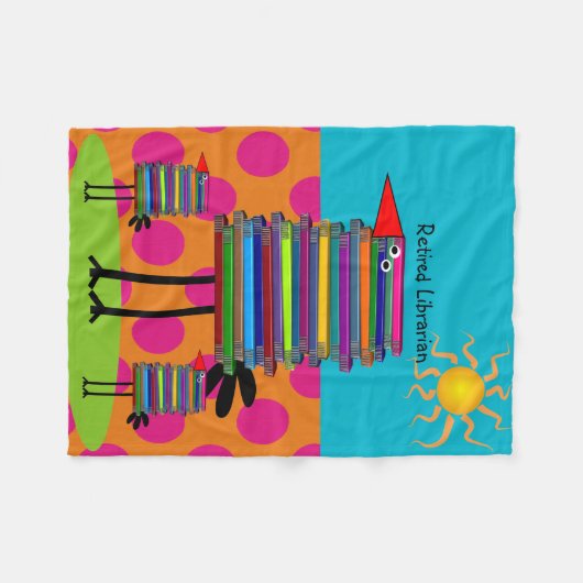 Gepensioneerd Librarian Fleece Blanket Book Birds  (Voorkant (Horizontaal))