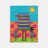 Gepensioneerd Librarian Fleece Blanket Book Birds  (Voorkant)