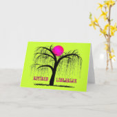 Gepensioneerd Librarian Gifts weking Willow Design Kaart (Gele Bloem)