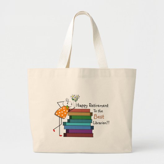 Gepensioneerd Librarian Grote Tote Bag (Voorkant)