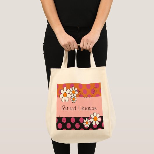 Gepensioneerd Librarian Tas Daisies Canvas tas (Voorkant (product))