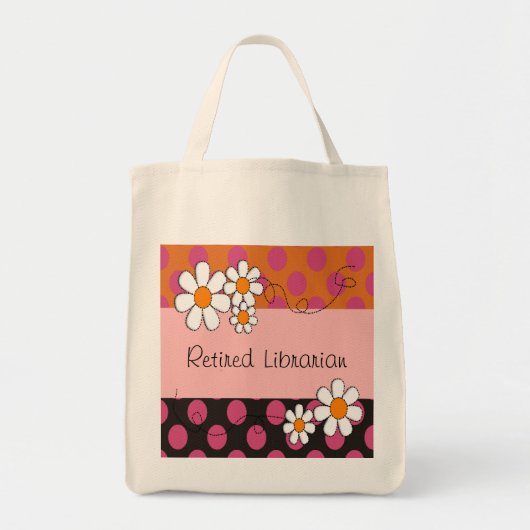 Gepensioneerd Librarian Tas Daisies Canvas tas (Voorkant)