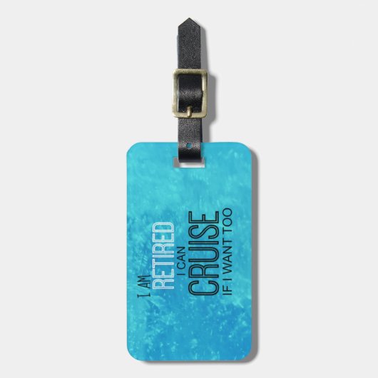 Gepensioneerd, liefde voor cruise- en liefdesleven bagagelabel (Voorkant verticaal)