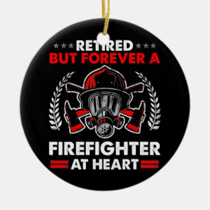 Gepensioneerd maar altijd brandweerman op hart keramisch ornament