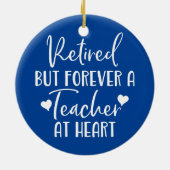 Gepensioneerd, maar altijd leraar aan het hart. keramisch ornament (Achterkant)