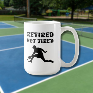 Gepensioneerd maar niet moe pensioen pickleball sp koffiemok