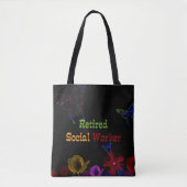 Gepensioneerd maatschappelijk werkers, abstract bl tote bag (Voorkant)